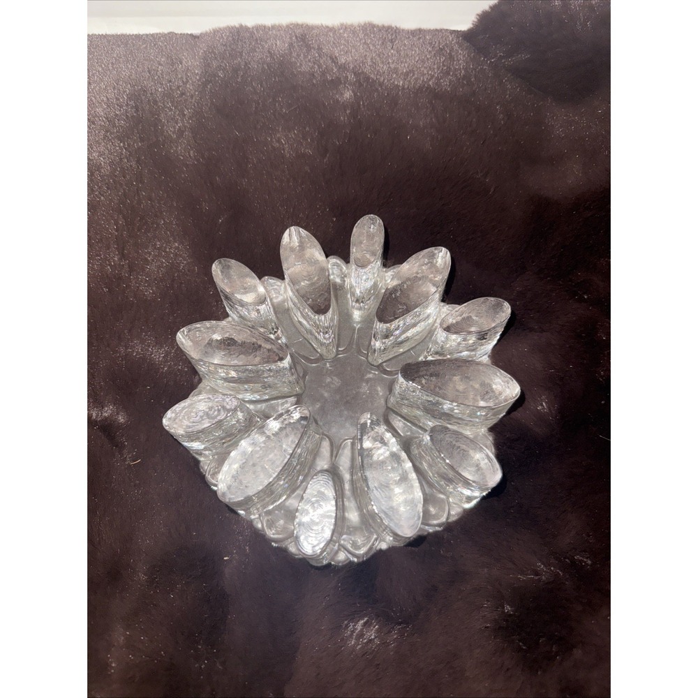 Vtg Bel Mondo Ice GeorgShutte Glass Tea Light Candle Coffee Pot Warmer W Germany